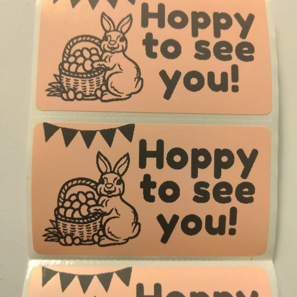 💙100 Hoppy To See You- Shipping Labels Thermal Packaging Stickers 2.25